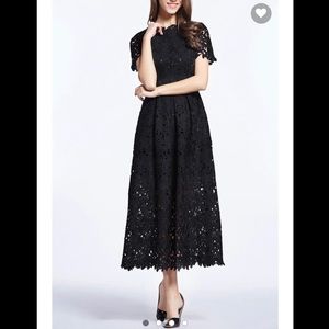 Black Lace Midi Dress